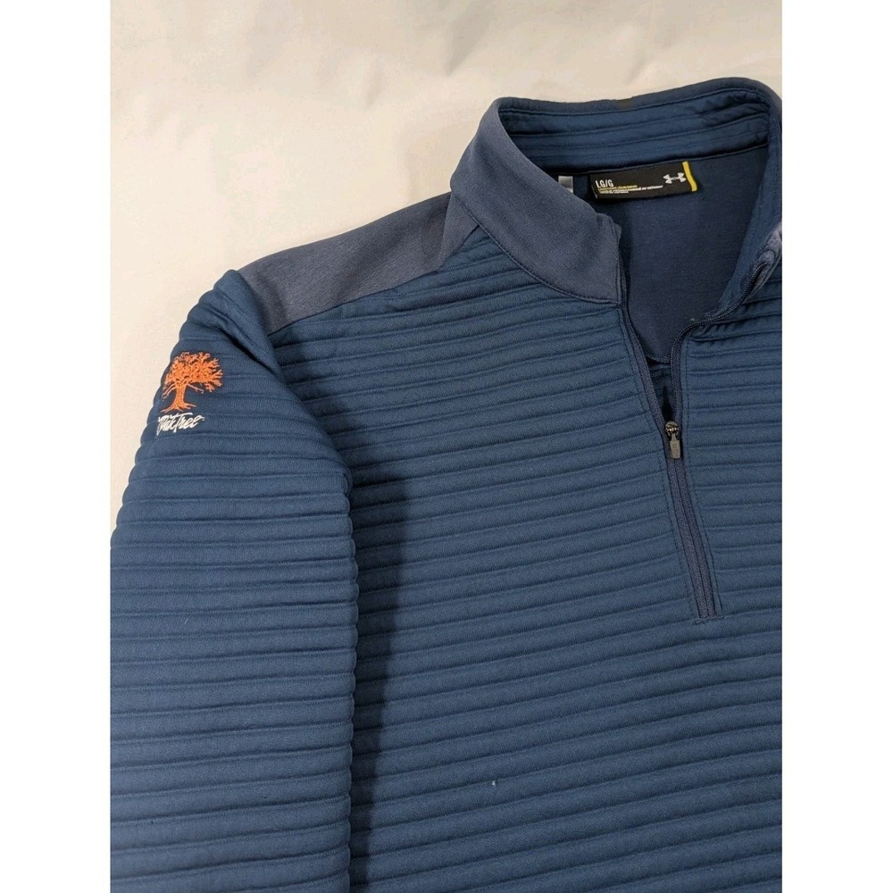 Under Armour  Pullover Large Navy Quarter Zip Ribbed Performance Oak tree Golf